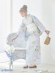 画像7: 【即日発送】アイシーリリーフラワー浴衣 OBI-siwa-202-ok-5-IV / HIMO-900-yn-5-IV / HEKO-800-sb-5-WH / YA-1079-kj-7-W / GETA-02-ok-2-IV / [YMT] (7)