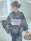 画像9: 【即日発送！】夜空×花火キラキラ浴衣 OBI-g-500-kj-2-P / HIMO-907-wk-W/ HEKO-800-sb-5-WH / YA-948-kj-NV / GETA-02-ok-6-PL/ [YMT] (9)