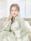 画像14: 【即日発送】くすみグリーン×ホワイトフラワー浴衣 siwa-41ok / HIMO-900-yn-5-IV / HEKO-800-sb-5-WH / YA-81-kn-W / YA-68-kn-YEBE / GETA-02-ok-2-IV/ [YMT] (14)