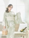 画像17: 【即日発送】くすみグリーン×ホワイトフラワー浴衣 siwa-41ok / HIMO-900-yn-5-IV / HEKO-800-sb-5-WH / YA-81-kn-W / YA-68-kn-YEBE / GETA-02-ok-2-IV/ [YMT] (17)
