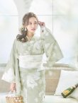 画像8: 【即日発送】くすみグリーン×ホワイトフラワー浴衣 siwa-41ok / HIMO-900-yn-5-IV / HEKO-800-sb-5-WH / YA-81-kn-W / YA-68-kn-YEBE / GETA-02-ok-2-IV/ [YMT] (8)