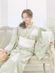 画像10: 【即日発送】くすみグリーン×ホワイトフラワー浴衣 siwa-41ok / HIMO-900-yn-5-IV / HEKO-800-sb-5-WH / YA-81-kn-W / YA-68-kn-YEBE / GETA-02-ok-2-IV/ [YMT] (10)