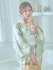 画像1: 【即日発送】くすみグリーン×ホワイトフラワー浴衣 OBI-siwa-202-ok-5-IV / HIMO-900-yn-5-IV / HEKO-800-sb-5-WH / YA-81-kn-W / YA-1081-kj-IV / GETA-02-ok-2-IV/ [YMT] (1)