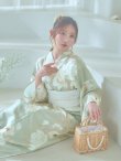画像3: 【即日発送】くすみグリーン×ホワイトフラワー浴衣 OBI-siwa-202-ok-5-IV / HIMO-900-yn-5-IV / HEKO-800-sb-5-WH / YA-81-kn-W / YA-1081-kj-IV / GETA-02-ok-2-IV/ [YMT] (3)
