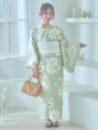 画像4: 【即日発送】くすみグリーン×ホワイトフラワー浴衣 OBI-siwa-202-ok-5-IV / HIMO-900-yn-5-IV / HEKO-800-sb-5-WH / YA-81-kn-W / YA-1081-kj-IV / GETA-02-ok-2-IV/ [YMT] (4)