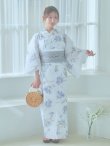 画像13: 【即日発送！】ホワイト×アイシーフラワー浴衣 OBI-siwa-202-ok-8-GY / HIMO-900-yn-4-GYxGY / HEKO-800-sb-5-WH / YA-1027-wk-IV / GETA-02-ok-4-MOC/ [YMT] (13)
