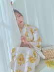画像10: 【即日発送】白地にイエローの水彩花柄浴衣【浴衣３点セット 浴衣/帯/下駄】[YMT] (10)