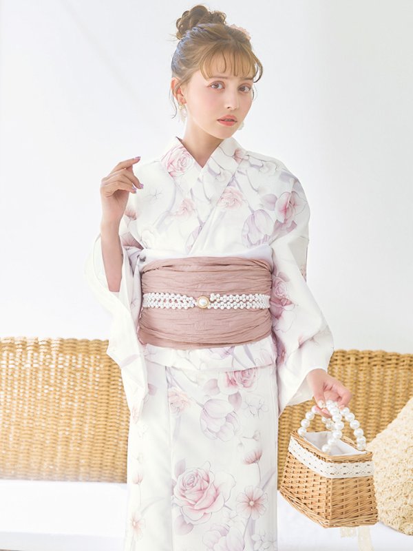 画像10: 【即日発送】アイシーピンクフラワー浴衣【浴衣３点セット 浴衣/帯/下駄】[YMT] (10)