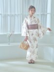 画像13: 【即日発送】くすみカラー× 水彩フラワー浴衣 OBI-siwa-202-ok-17-BR / HIMO-900-yn-4-GYxGY / HEKO-800-sb-5-WH / YA-73-kn-MVPL / GETA-02-ok-4-MOC/ [YMT] (13)