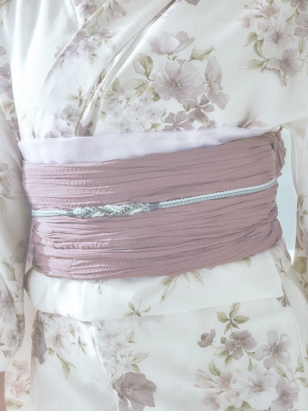 画像20: 【即日発送】くすみカラー× 水彩フラワー浴衣【浴衣３点セット 浴衣/帯/下駄】[YMT] (20)