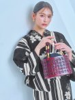 画像9: 【即日発送！】ストライプ×フラワーレトロ浴衣【浴衣３点セット 浴衣/帯/下駄】[YMT] (9)
