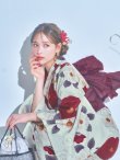 画像5: 【即日発送】ホワイト＆レッド椿浴衣【浴衣３点セット 浴衣/帯/下駄】OBI-siwa-200-kj-7-RoseWI / HIMO-902-kj-5-RosePK / HEKO-800-sb-5-WH / YA-1027-wk-R / GETA-02-ok-8-RoseP/ [YMT] (5)