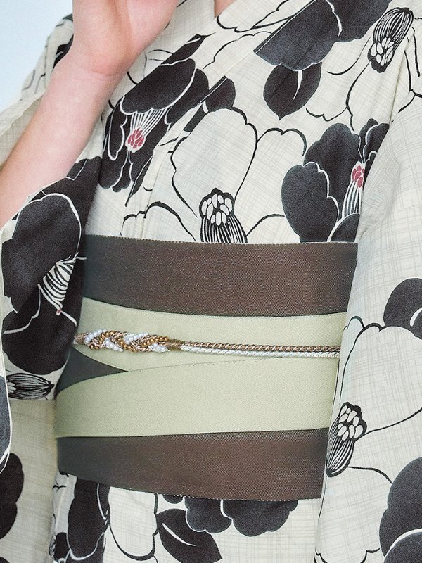 画像18: 【即日発送！】モノトーン大正モダン浴衣【浴衣３点セット 浴衣/帯/下駄】[YMT] (18)