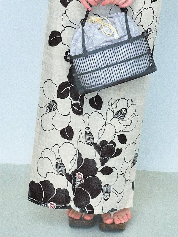 画像19: 【即日発送！】モノトーン大正モダン浴衣【浴衣３点セット 浴衣/帯/下駄】[YMT] (19)