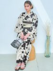 画像3: 【即日発送！】モノトーン大正モダン浴衣 OBI-hira-100-ok-2-BRxBE / HIMO-900-yn-7-MOC / HEKO-800-sb-3-BR / YA-1027-wk-IV / GETA-02-ok-4-MOC/ [YMT] (3)