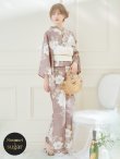 画像2: 【即日発送】ピンクベージュフラワー浴衣 OBI-siwa-202-ok-5-IV / HIMO-900-yn-7-MOC / HEKO-800-sb-5-WH / YCA74kn-MauvePL / GETA-02-ok-4-MOC / [YMT] (2)