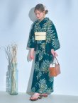 画像13: 【即日発送】エメラルドグリーン×花火浴衣 OBI-siwa-202-ok-5-IV / HIMO-900-yn-7-MOC / HEKO-800-sb-3-BR / YA-1027-wk-IV / GETA-02-ok-4-MOC /[YMT] (13)