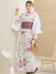 画像4: 【即日発送】パープルピンクフラワー浴衣 OBI-siwa-202-ok-17-BR / HIMO-900-yn-7-MOC / HEKO-800-sb-5-WH / YA-1024-wk-BE / GETA-02-ok-8-RoseP/ [YMT] (4)