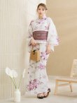 画像7: 【即日発送】パープルピンクフラワー浴衣 OBI-siwa-202-ok-17-BR / HIMO-900-yn-7-MOC / HEKO-800-sb-5-WH / YA-1024-wk-BE / GETA-02-ok-8-RoseP/ [YMT] (7)