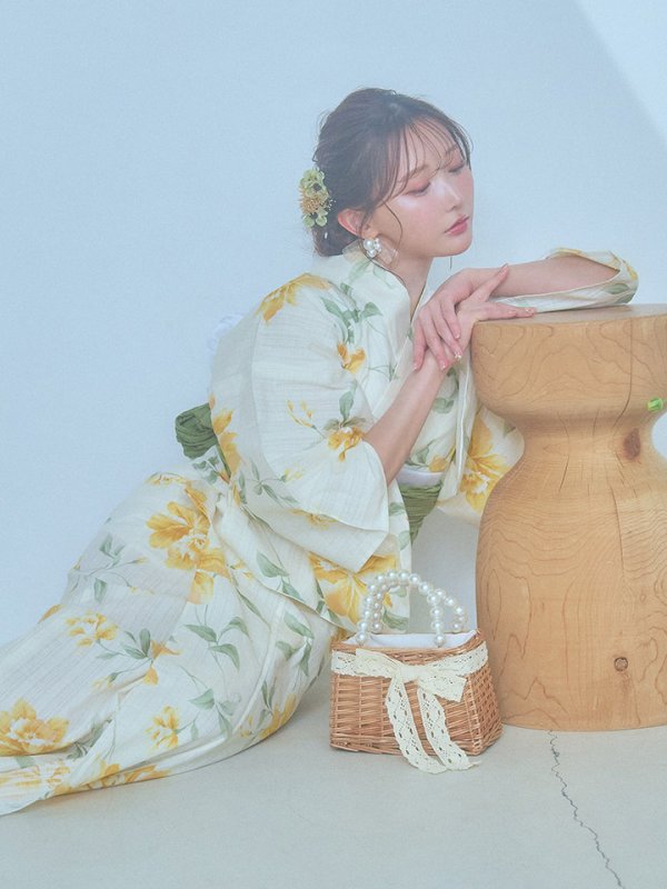 画像15: 【即日発送！】レモンフラワー浴衣【浴衣３点セット 浴衣/帯/下駄】[YMT] (15)