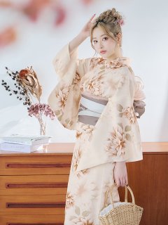 リッチベージュダリア浴衣