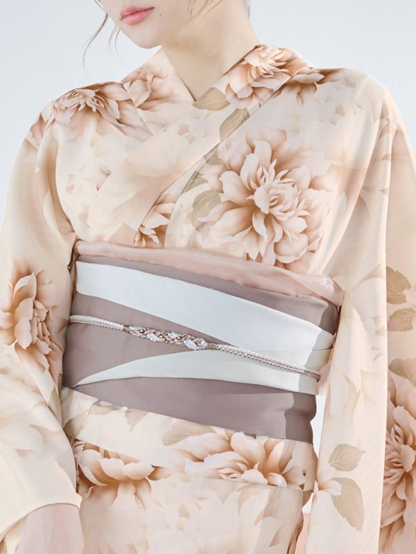 画像12: 【即日発送】リッチベージュダリア浴衣【浴衣３点セット 浴衣/帯/下駄】[YMT] (12)