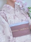 画像15: 【即日発送】くすみカラー×パープルダリア浴衣【浴衣３点セット 浴衣/帯/下駄】[YMT] (15)