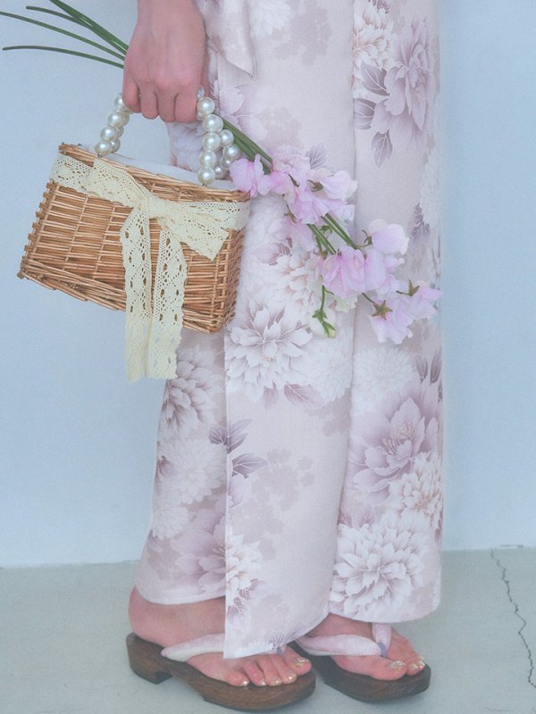 画像16: 【即日発送】くすみカラー×パープルダリア浴衣【浴衣３点セット 浴衣/帯/下駄】[YMT] (16)