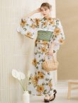画像5: 【予約 / 5月中旬発送予定】水彩向日葵浴衣 OBI-siwa-201-wk-2-GR / HIMO-900-yn-3-GYxGD / HEKO-800-sb-5-WH / YA-68-kn-YEBE / GETA-02-ok-2-IV / [YMT] (5)