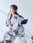 画像12: 【予約 / 5月中旬発送予定】白地に凛と咲くクレマチス柄浴衣 OBI-siwa-201-wk-5-BL / HIMO-902-kj-4-PL / HEKO-800-sb-5-WH / YA-1025-wk-BL / GETA-01-kj-2-BL/ [YMT] (12)