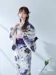 画像8: 【予約 / 5月中旬発送予定】白地に凛と咲くクレマチス柄浴衣 OBI-siwa-201-wk-5-BL / HIMO-902-kj-4-PL / HEKO-800-sb-5-WH / YA-1025-wk-BL / GETA-01-kj-2-BL/ [YMT] (8)