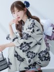 画像1: 【予約 / 5月中旬発送予定】古典ロマン牡丹浴衣 OBI-siwa-201-wk-1-LV / HIMO-900-yn-5-IV / HEKO-800-sb-5-WH / YA-948-kj-NV / GETA-01-kj-2-BL/ [YMT] (1)