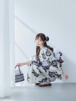 画像9: 【予約 / 5月中旬発送予定】古典ロマン牡丹浴衣 OBI-siwa-201-wk-1-LV / HIMO-900-yn-5-IV / HEKO-800-sb-5-WH / YA-948-kj-NV / GETA-01-kj-2-BL/ [YMT] (9)