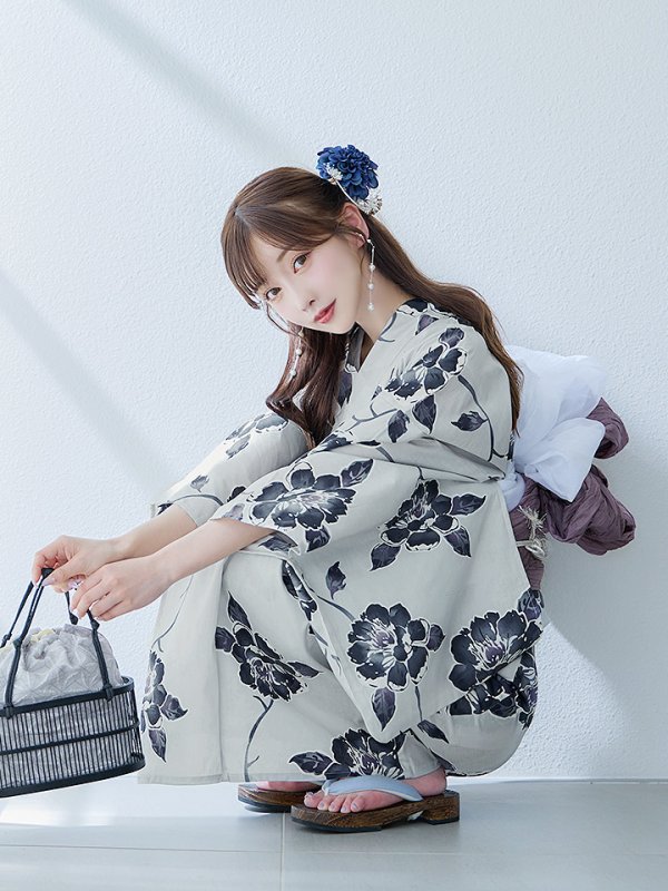 画像10: 【即日発送】古典ロマン牡丹浴衣【浴衣３点セット 浴衣/帯/下駄】[YMT] (10)