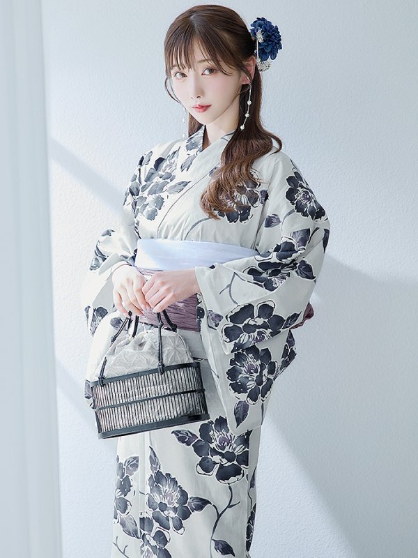 画像2: 【即日発送】古典ロマン牡丹浴衣【浴衣３点セット 浴衣/帯/下駄】[YMT] (2)