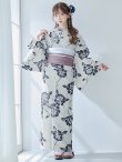 画像3: 【予約 / 5月中旬発送予定】古典ロマン牡丹浴衣 OBI-siwa-201-wk-1-LV / HIMO-900-yn-5-IV / HEKO-800-sb-5-WH / YA-948-kj-NV / GETA-01-kj-2-BL/ [YMT] (3)