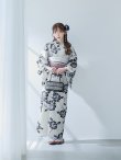 画像4: 【予約 / 5月中旬発送予定】古典ロマン牡丹浴衣 OBI-siwa-201-wk-1-LV / HIMO-900-yn-5-IV / HEKO-800-sb-5-WH / YA-948-kj-NV / GETA-01-kj-2-BL/ [YMT] (4)