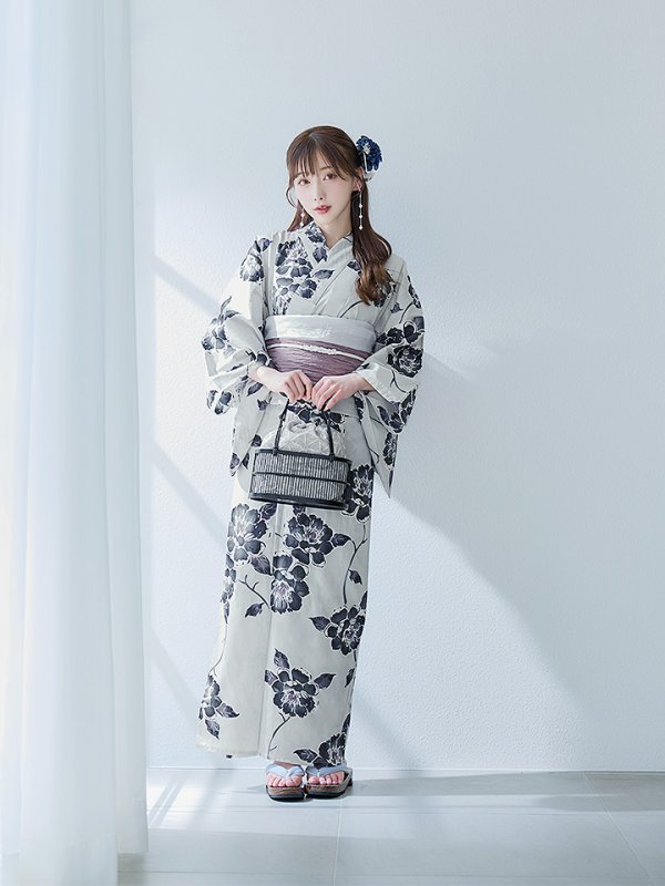 画像4: 【即日発送】古典ロマン牡丹浴衣【浴衣３点セット 浴衣/帯/下駄】[YMT] (4)