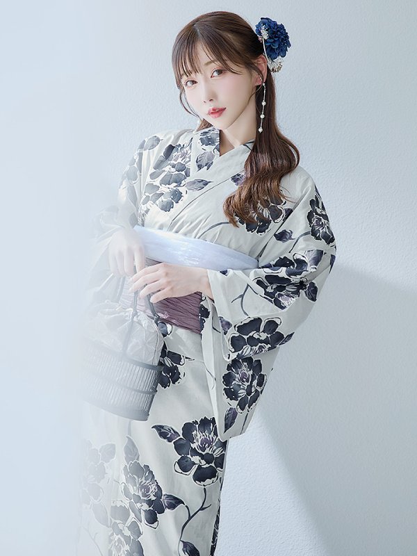 画像8: 【即日発送】古典ロマン牡丹浴衣【浴衣３点セット 浴衣/帯/下駄】[YMT] (8)