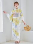 画像4: 【予約 / 5月中旬発送予定】ヘルシー油彩牡丹浴衣 OBI-g-500-kj-7-GYGE / HIMO-900-yn-7-MOC / HEKO-800-sb-11-MOC / YA-1026-kn-W / GETA-01-kj-5-MOC/ [y/YMT] (4)
