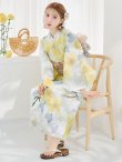 画像1: 【予約 / 5月中旬発送予定】ヘルシー油彩牡丹浴衣 OBI-g-500-kj-7-GYGE / HIMO-900-yn-7-MOC / HEKO-800-sb-11-MOC / YA-1026-kn-W / GETA-01-kj-5-MOC / [y/OF01] (1)