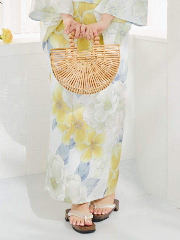 画像16: 【即日発送】ヘルシー油彩牡丹浴衣【浴衣３点セット 浴衣/帯/下駄】[YMT] (16)