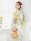 画像3: 【予約 / 5月中旬発送予定】ヘルシー油彩牡丹浴衣 OBI-g-500-kj-7-GYGE / HIMO-900-yn-7-MOC / HEKO-800-sb-11-MOC / YA-1026-kn-W / GETA-01-kj-5-MOC / [y/OF01] (3)