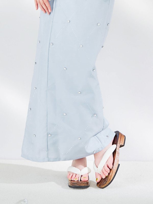 画像24: 【即日発送】アーガイルビジュー浴衣 【浴衣３点セット 浴衣/帯/下駄】[YMT] (24)