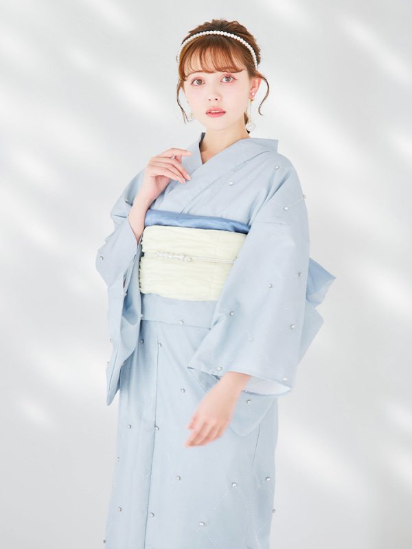 画像11: 【即日発送】アーガイルビジュー浴衣 【浴衣３点セット 浴衣/帯/下駄】[YMT] (11)