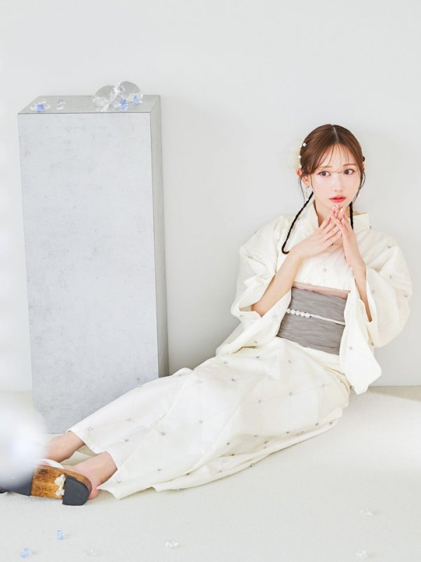 画像31: 【即日発送】アーガイルビジュー浴衣 【浴衣３点セット 浴衣/帯/下駄】[YMT] (31)