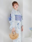 画像14: 【予約 / 5月中旬発送予定】水彩百合ナチュラルブルー浴衣 OBI-g-500-kj-9-NV / HIMO-900-yn-4-GYxGY / HEKO-800-sb-8-DusBL / YA-1074-kn-BL / GETA-01-kj-2-BL/ [y/YMT] (14)