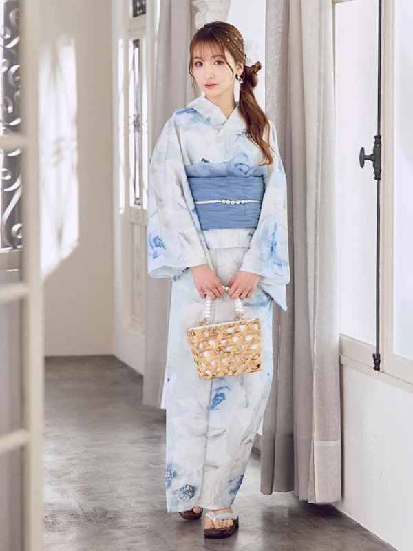 画像10: 蒼華に咲く牡丹浴衣【浴衣３点セット 浴衣/帯/下駄】[YMT] (10)