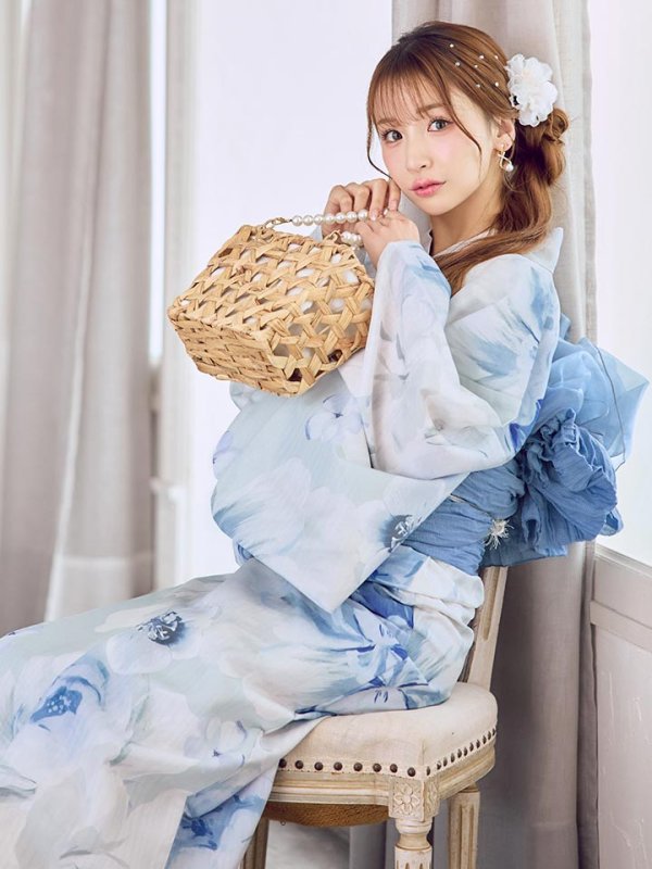 画像14: 蒼華に咲く牡丹浴衣【浴衣３点セット 浴衣/帯/下駄】[YMT] (14)