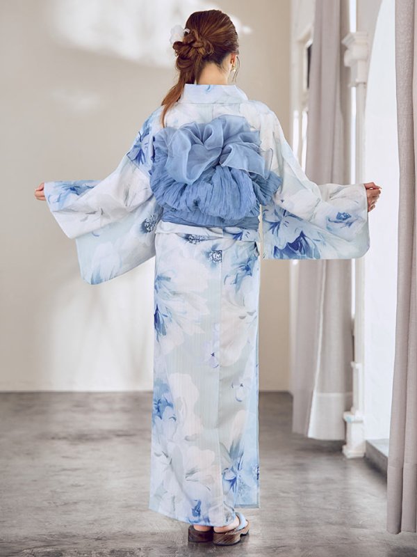 画像22: 蒼華に咲く牡丹浴衣【浴衣３点セット 浴衣/帯/下駄】[YMT] (22)